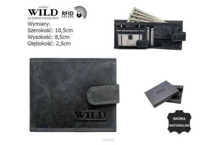 PORTFEL MĘSKI SKÓRA N0035L-CHM BLACK 8724 NN