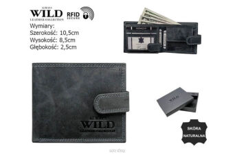 PORTFEL MĘSKI SKÓRA N0035L-CHM BLACK 8724 NN