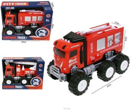 AUTO STRAŻ POŻARNA 6 KÓŁ ŚW. DŹW. 23X16 CM 3418