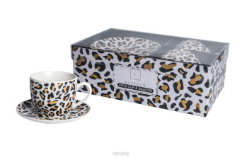 FILIŻANKI ZE SPODKIEM PANTERKA 250 ML 2 SZT 5184