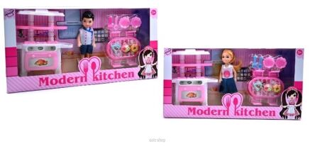 LALKA Z ZESTAWEM KUCHENNYM 33X17 CM 2539