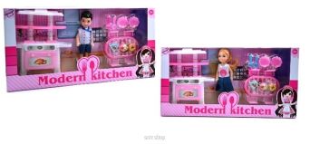 LALKA Z ZESTAWEM KUCHENNYM 33X17 CM 2539