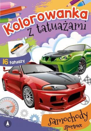 KOLOROWANKA Z TATUAŻAMI SAMOCHODY SPORTOWE 2761