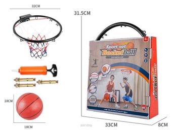ZESTAW KOSZYKÓWKA OBRĘCZ PIŁKA POMPKA 33X31 9693
