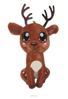 PLUSZ RENIFER SIEDZĄCY UŚMIECHNIĘT BRĄZ 22 CM 4284