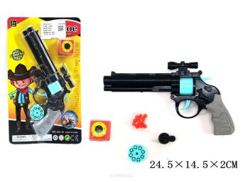 PISTOLET NA SPŁONKĘ I KULKI 24X14 CM 9089