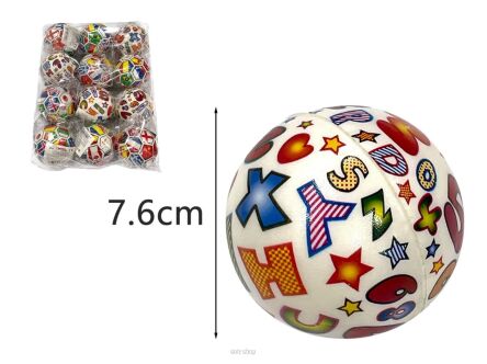 PIŁKA MIĘKKA PIANKOWA LITERKI 7,6 CM (12) 2446