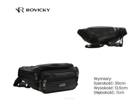 SASZETKA NERKA SKÓRA R-13213-2143 BLACK 2143 NN