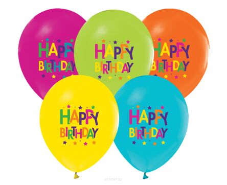 BALONY HAPPY BIRTHDAY GWIAZDKI 12