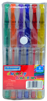 DŁUGOPISY BROKAT 6 KOLORÓW [24] 8737