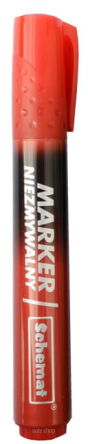 MARKER ŚCIĘTY NIEZMAZYWALNY CZERWONY [12] 3497 
