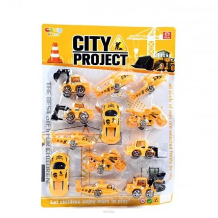 AUTA BUDOWLANE 12 SZT ZESTAW BLISTER 28X38 CM 3473