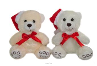 PLUSZ MIŚ ŚWIĄTECZNY W CZAPCE MIKOŁAJA 20 CM 9397