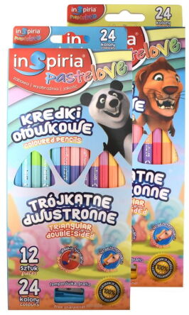 KREDKI TRÓJKĄT DWUSTR 12/24 KOL INSPIRIA PAST 7680