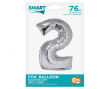 BALON FOLIOWY SMART CYFRA 2 SREBRNA 76 CM [5] 5083 - 2