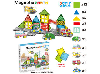 KLOCKI MAGNETYCZNE 30 EL. MIASTO 32X29 CM 5502