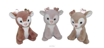 PLUSZ RENIFER ROGI NOS RÓŻOWE ZŁOTO 14 CM 8689