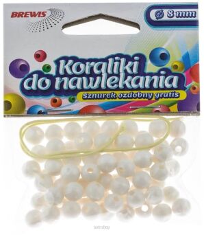 KORALIKI DO NAWLEKANIA 8mm BIAŁE 6831