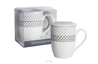 KUBEK Z METAL. ZAPARZACZ GEOMETRIK 350 ML 4514