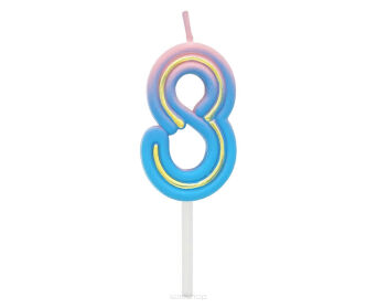 ŚWIECZKA CYFERKA B&C "8" NEON 2134