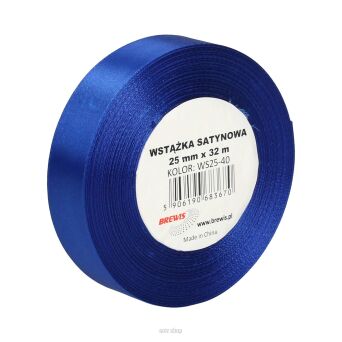 WSTĄŻKA SATYNOWA 25MM/32M NIEBIESKA 3670