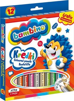 KREDKI OŁ GRUBE 12 KOL+TEMPER BAMBINO [8] 0249 NN