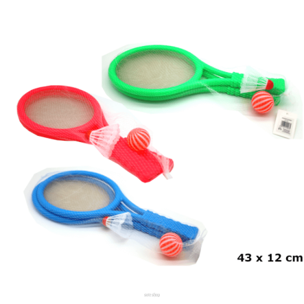 RAKIETKI PALETKI PLASTIKOWE LOTKA PIŁKA 43X12 0275