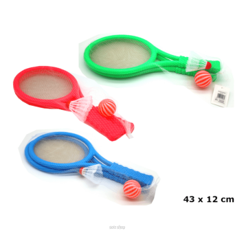 RAKIETKI PALETKI PLASTIKOWE LOTKA PIŁKA 43X12 0275