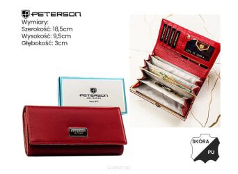 PORTFEL DAMSKI SKÓRA PS401-HNL-2814 RED 2814 NN