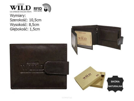 PORTFEL MĘSKI SKÓRA N0035L-P-SCR D.BROWN 7773 NN