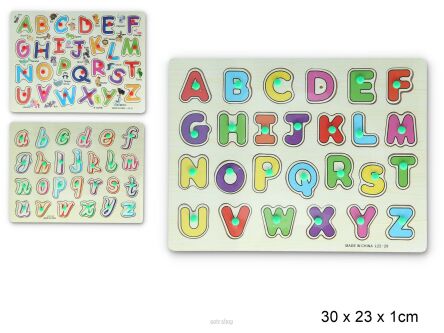 PUZZLE DREWNIANE WKŁADANE LITERKI 30X23 CM 1544
