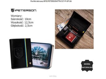 PORTEFEL MĘSKI SKÓRA PTN 317-P-UP-UA BLACK 3586 NN