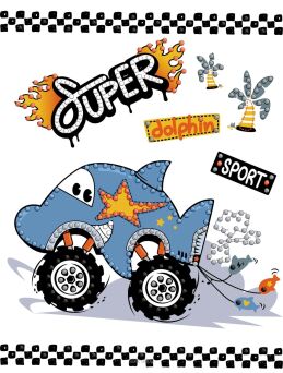 MOZAIKA DIAMENTOWA SAMOCHÓD DELFIN 15x20 9980