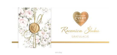 KARTKA KOPERTA ROCZNICA ŚL WYMIENNA CYFRA 6306 NN