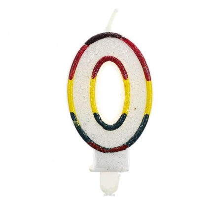 ŚWIECZKA CYFERKA Z BROKATEM 