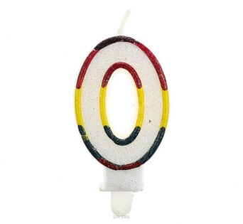 ŚWIECZKA CYFERKA Z BROKATEM "0" [10] 1275