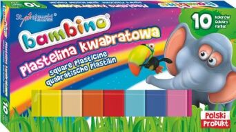PLASTELINA 10 KOL KWADRAT BAMBINO [10] 2823 NN