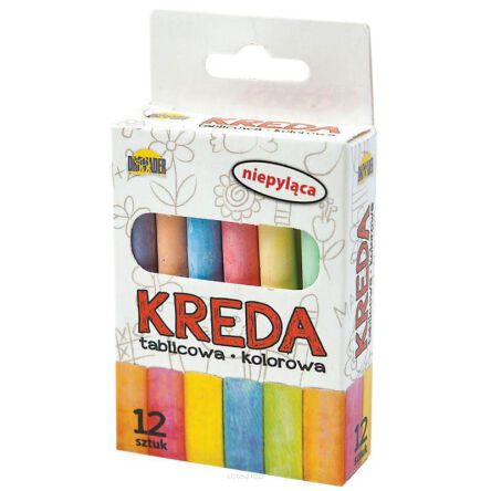 KREDA TABLICOWA KOLOROWA 12 KOL. 9X6 CM 3418
