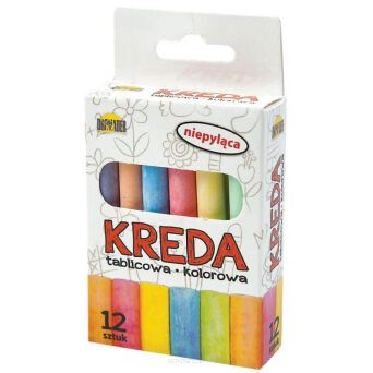 KREDA TABLICOWA KOLOROWA 12 KOL. 9X6 CM 3418