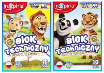 BLOK TECHNICZNY A4 BIAŁY INSPIRIA [10] 7765