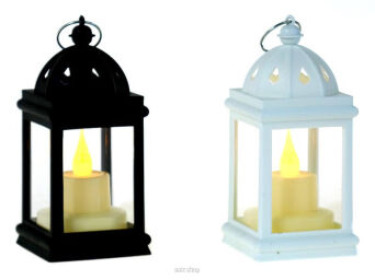 LAMPKA LATARENKA NA BAT. CZAR/BIAŁ (12) 4143