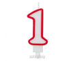 ŚWIECZKA CYFERKA CZERWONY KONTUR 