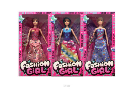 LALKA W TĘCZOWEJ SUKIENCE + SKRZYDŁA 16X32 3469