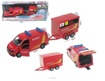 AUTO LAWETA STRAŻ METAL NAPĘD 28X11 CM 8942