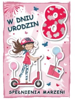 KARTKA URODZINY 8 DZIEWCZYNKA 2476 NN