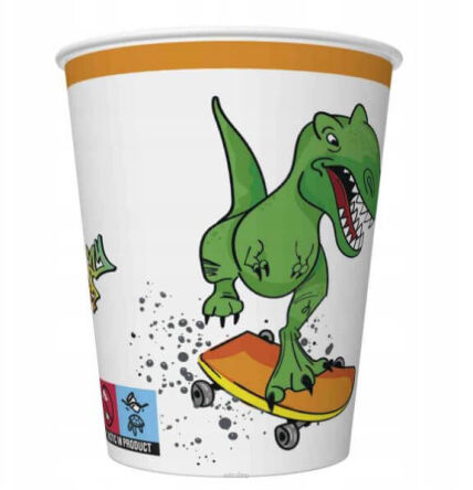 KUBECZKI PAPIER DINOZAURY 250 ML (8) 0778