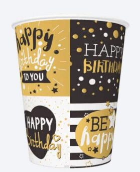 KUBECZKI PAPIER HAPPY BIRTHDAY 250ML (8) 5089