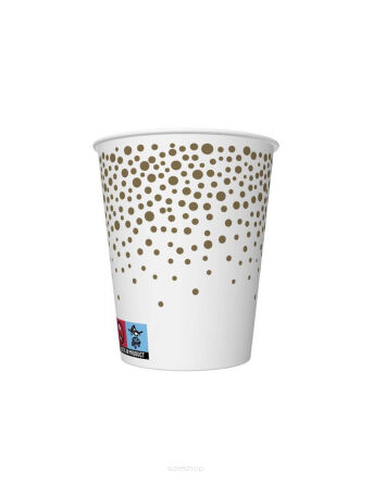 KUBECZKI PAPIEROWE ZŁOTE KROPKI 250ML (8) [12] 854