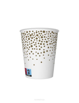 KUBECZKI PAPIEROWE ZŁOTE KROPKI 250ML (8) [12] 854
