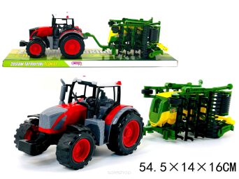 TRAKTOR Z MASZYNĄ ROLNICZĄ 54X16 CM 3926